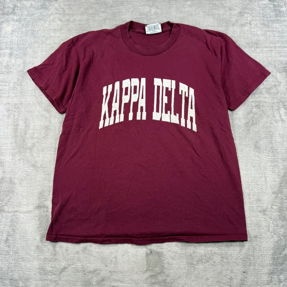 Kappa Delta Shirt Mens Large Maroon Vintage 90s Greek Life Sorority USA Made